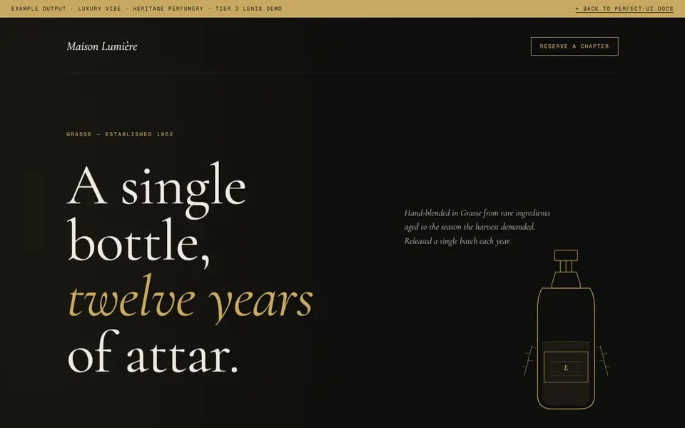 Maison Lumière — luxury perfumery landing preview